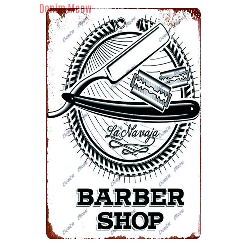 Hair Cutting Retro Plaque, Metal Signs, Barber Shop, Vintage Painting, Wall Posters, Bar, Pub, Shave & Haircut, Home Decor, WY28