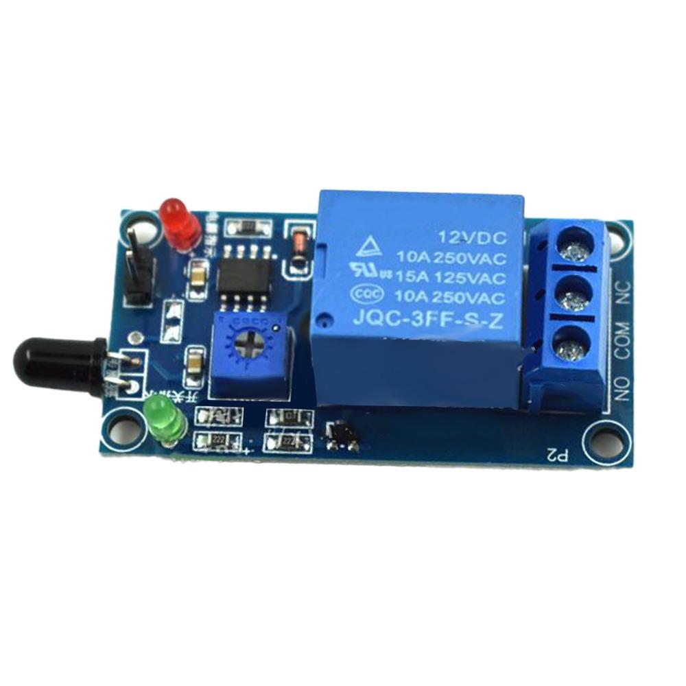DC 12V Fire Detection Module 60 Degree Detection Angle Fire Alarm Sensor Relay Module  Factory