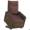 VidaXL Reclining Massage Armchair Brown Fabric 3324062