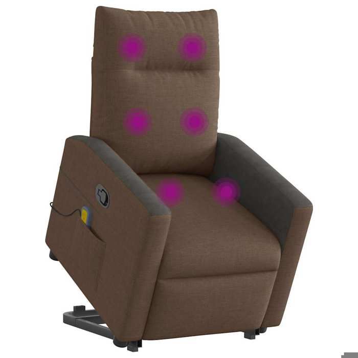 VidaXL Reclining Massage Armchair Brown Fabric 3324062