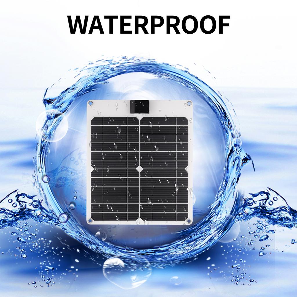 15W*4 5V12V Solar Panel Car Battery Charger with USB DC Chain Output Ports Portable Waterproof