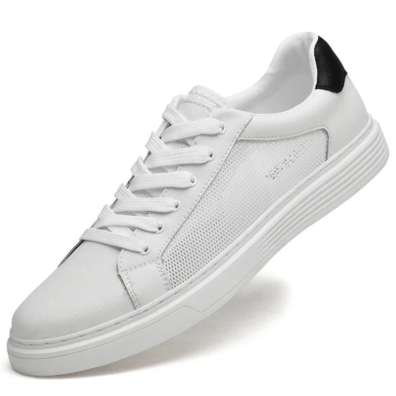Fashion Luxury Brand Cow Leather Platform Shoes for Men 2025 New Designer Fashion Casual Board Shoes Hollow Out Soft-soled Oxford Shoes