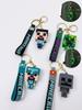 Keychain Pixel 3D Figurine 6 Gaming Pendant for Backpack Bags with Strap