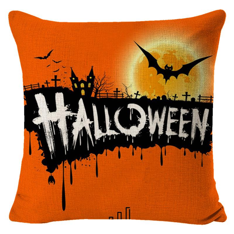 Pillow Cover Halloween Funny Atmosphere Decoration Car Cushion Room Bedside Cushion Sofa Waist Cushion Cushion Cover