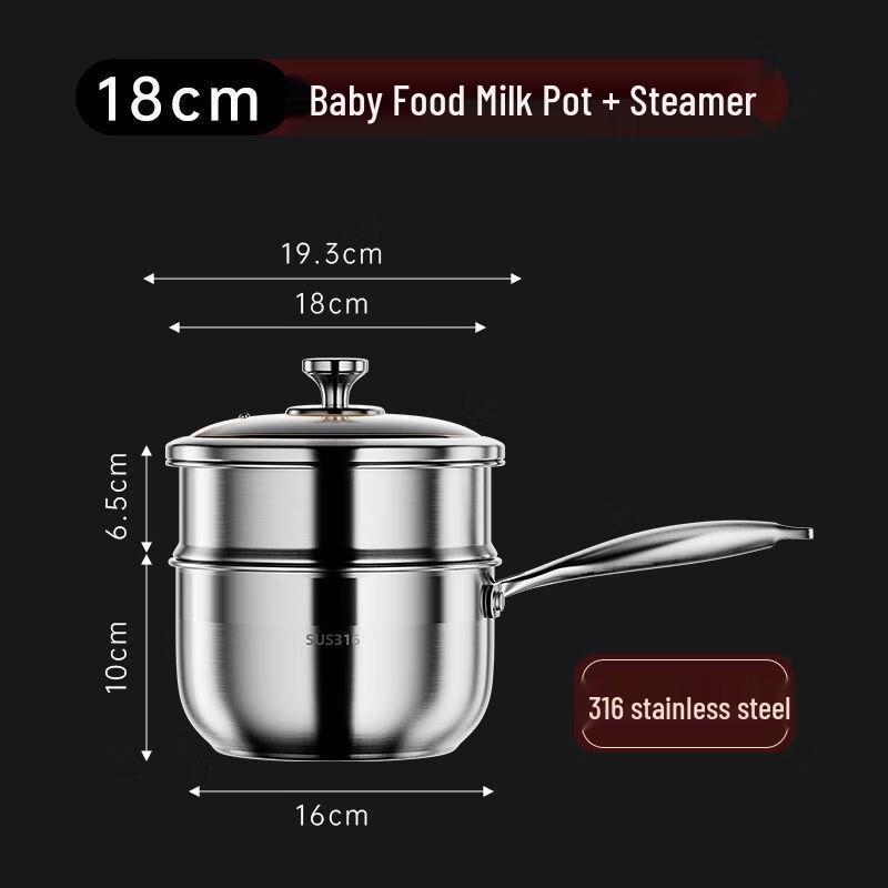

Mr. Jane 18CM 316 Stainless Steel Pot with Steamer