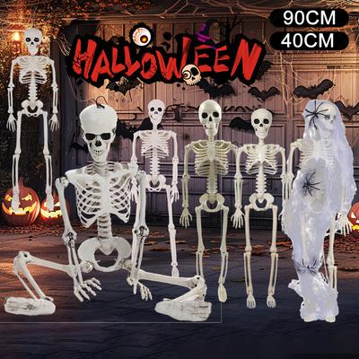 Beweglicher Menschlicher Körper Knochensimulation Lebensgroßes Menschliches Skelett Ornament Horror Party Halloween Dekorationen Spukhaus Requisiten