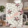 Trendy Leopard Print Custom Flannel Blankets Soft Warm Cozy Throws for Home Decor Holiday Gifts