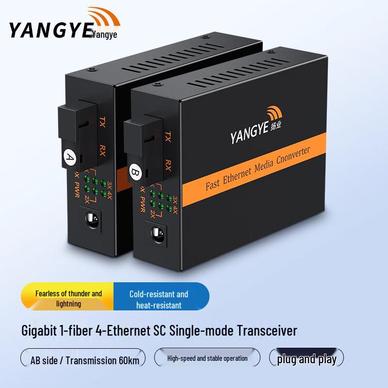 Gigabit Single Mode Single Fiber Optic Media Converter