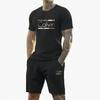 2026 Summer New Casual Sports Suit Fashion Breathable Outdoor Men's Short-sleeved T-shirt + Training Shorts Two-piece Set