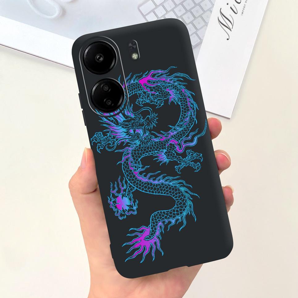 

For Xiaomi Redmi 13C 12C 10C 4G Case Cool Style Dragon Pattern Back Cover Soft Luxury Silicone For Redmi12C 10 C Redmi13C Etui Redmi 13C