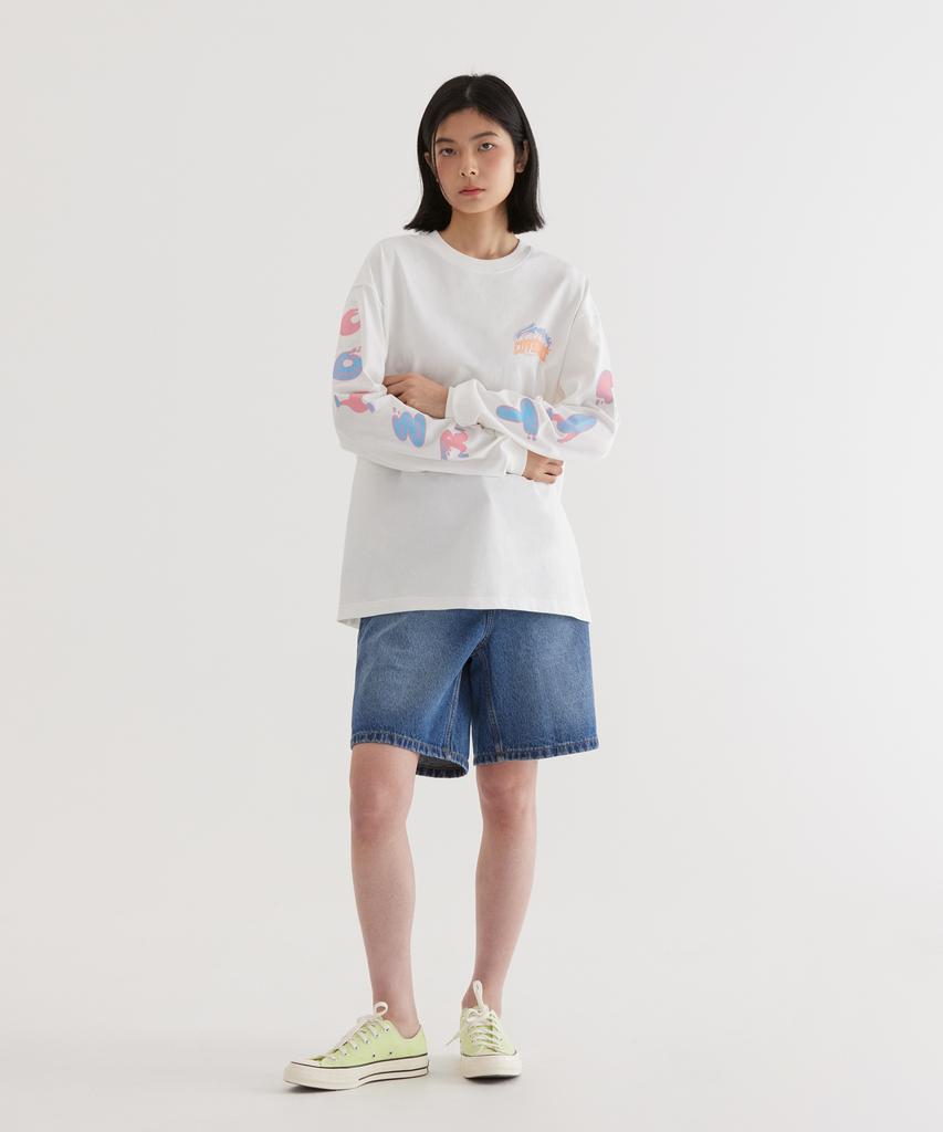 COVERNAT Wave Graphic Long Sleeve White