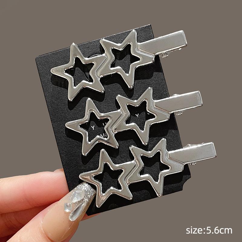3Pcs Silver Y2k Hair Clips for Women Elegant Metal Duckbill Clip Girls Hairpins Side Bangs Barrettes Girls Hair Accessories