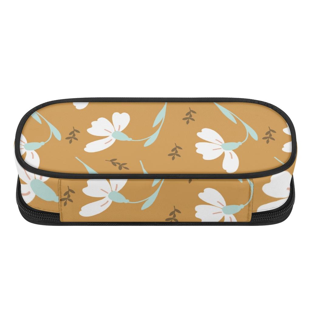 Pen Case Spacious Storage 300D Polyester Secure Zipper Closure with Mesh Pocket Removable Divider and Pen Slots for Everyday Study