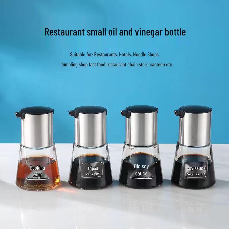 304 Stainless Steel & Glass Seasoning Dispenser Bottle