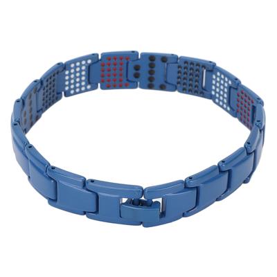 Modisches Magnetfeldtherapie-Armband Schlankmachend Titanstahl Unisex Magnetarmband Blau