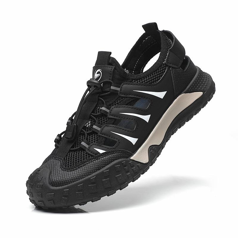 New summer breathable soft-soled mesh casual shoes hollow mesh shoes 39 чёрный