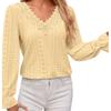 Women S V Neck Loose Long Sleeve T Shirt Hollow Out Stylish Top