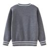 Parent-child Outfit Contrast Color Pockets Medium and Large Children's Knitted Cardigan College School Uniform Girls Sweater Jacket