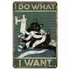 Vintage Schwarze Katze Blechschild Wandkunst Dekoration 20x30 cm Retro Metallschild für Haus Bar Café Garage