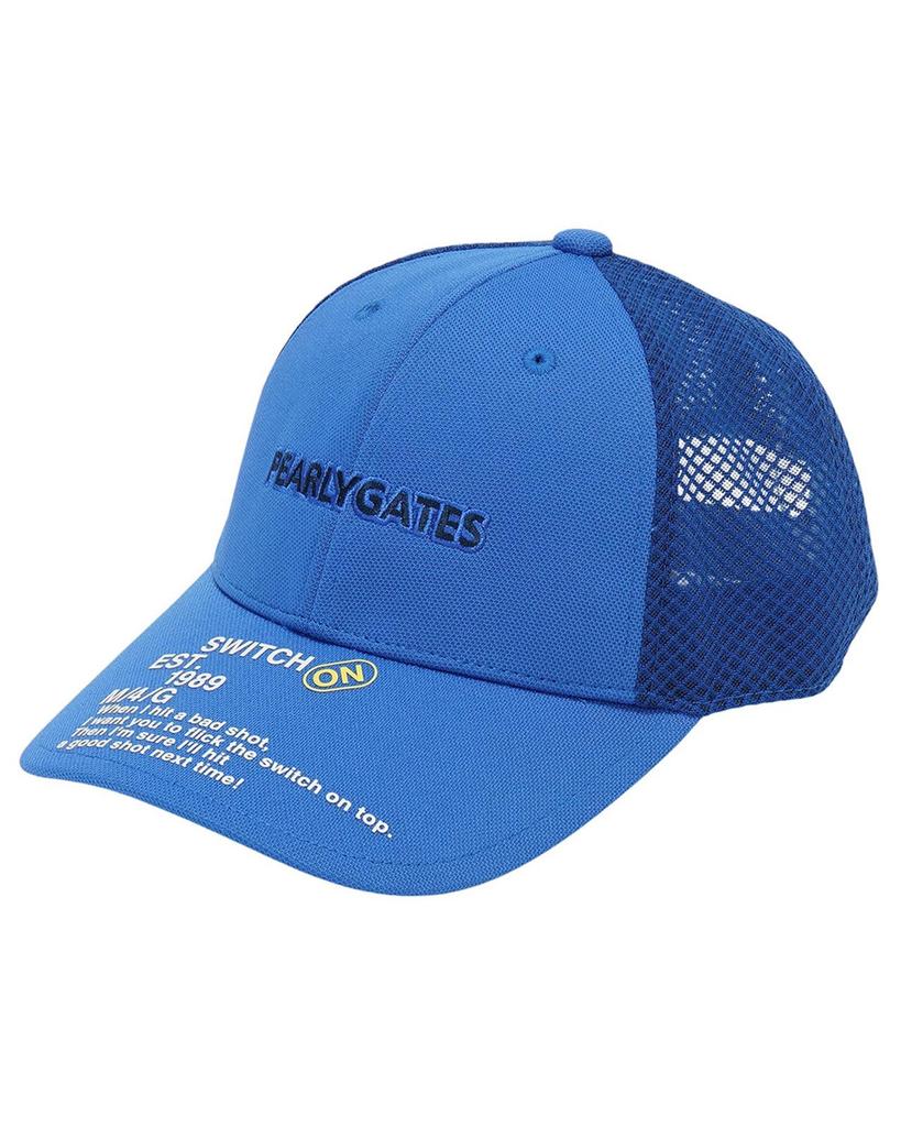 PEARLY GATES Unisex Mesh Cap (Brand Logo, UV Protection) / Golf Hat / 053-5187305 110_Blue FR