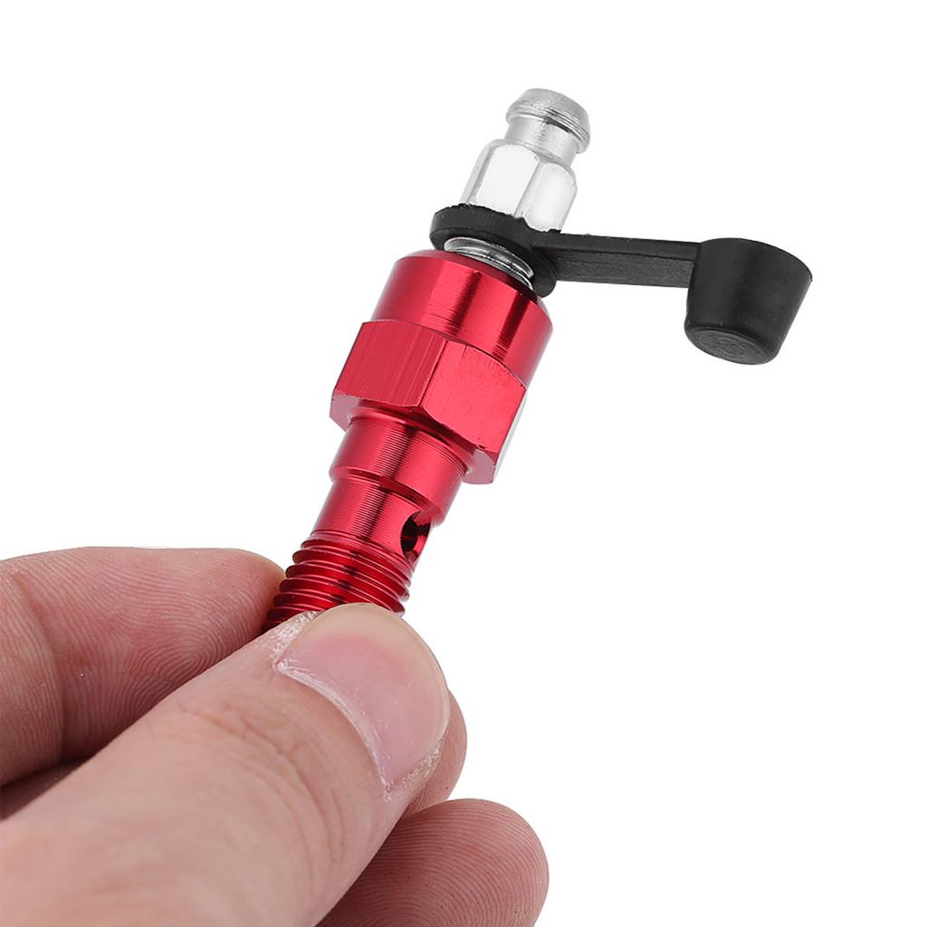 M10x1.0mm Motorcycle Brake Master Caliper Bleed Screw Nipple Banjo Bolt   Dust Cap Red