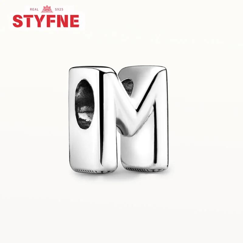 Silber 925 Alphabet-Anhänger A-Z 26 Buchstaben Feine Perlen für DIY Schmuckherstellung Geschenke für Frauen Armband