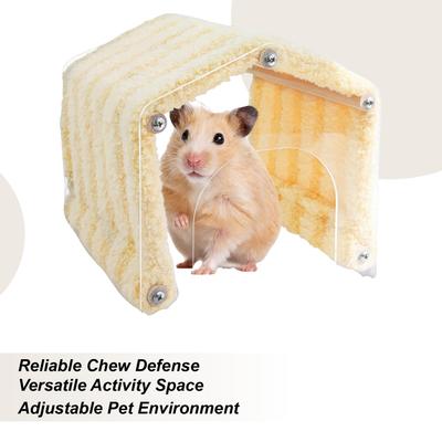 Animal Tunnel House Habitat Space Saving Decoration Animal Tunnel With Acrylic Door For Hedgehog Chinchilla Hamster Chewing