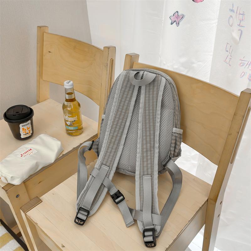 Plaid Women's Backpack Large Capacity Student Schoolbag