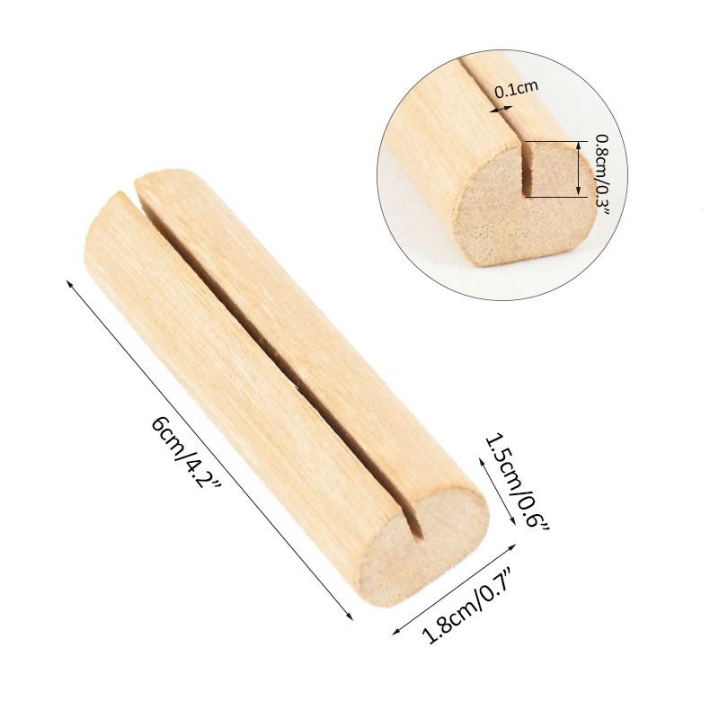 10/20Pcs Wooden Place Card Holders Wedding Table Number Name Sign Birthday Party DIY Decoration Home Photo Postcard Clip Stand