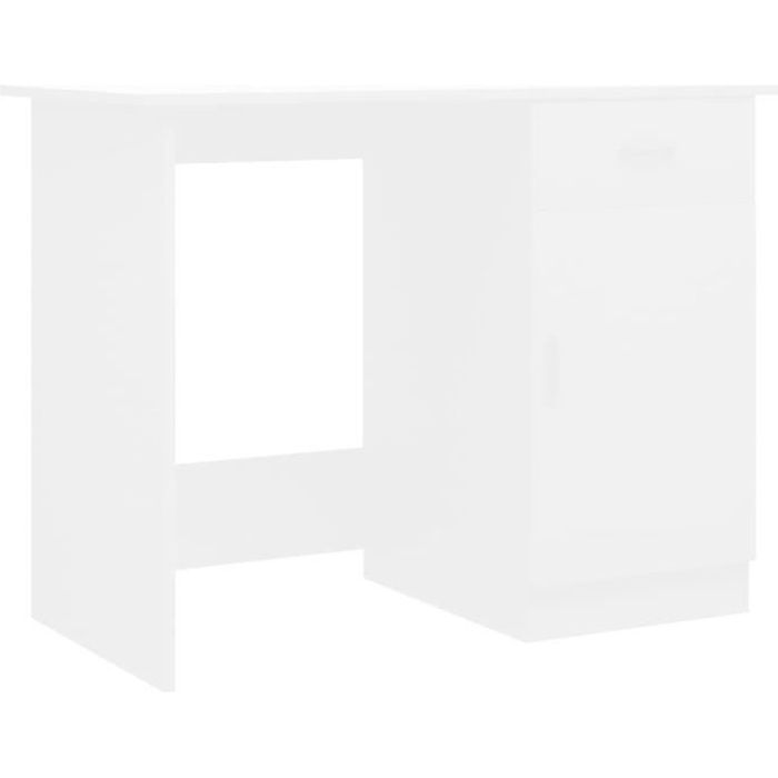 VidaXL Bureau Blanc 100 x 50 x 76 cm Aggloméré