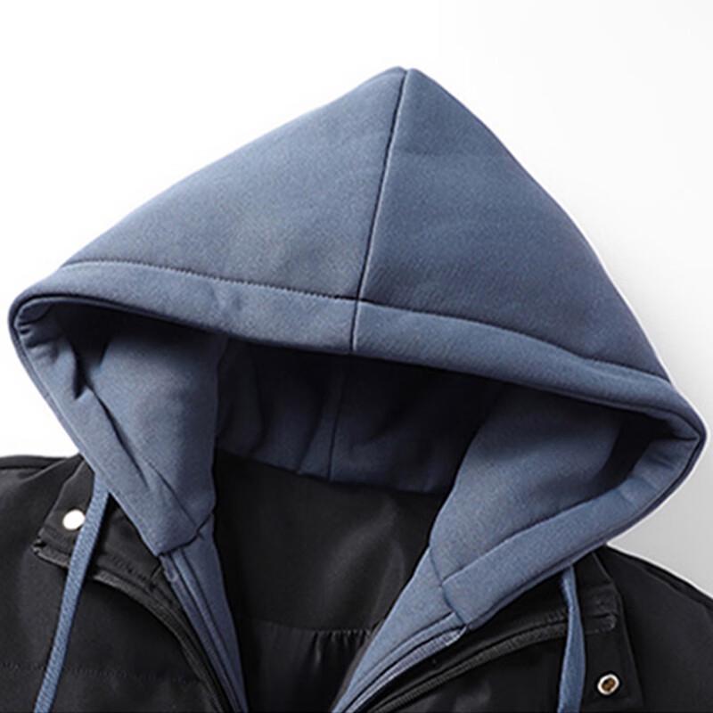 JEEP SPIRIT Men's Winter Fake Two-Piece Hooded Puffer Jacket