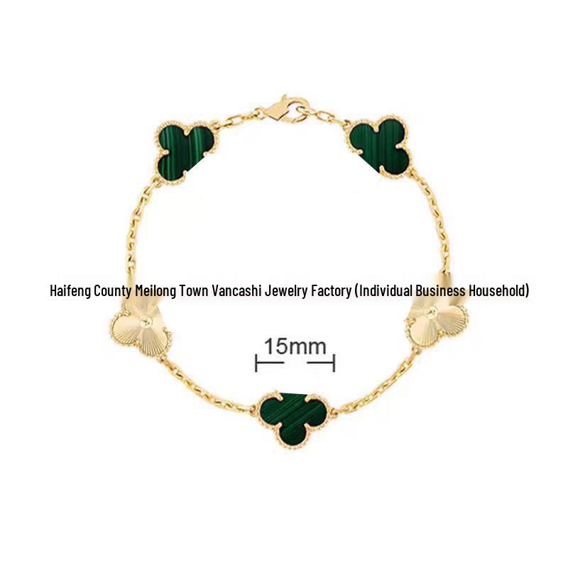 Bransoletka V Gold z Różowego Złota 18K z Koniczyną na Szczęście, Fioletowym Chalcedonem i Czerwonym Agatem dla Kobiet