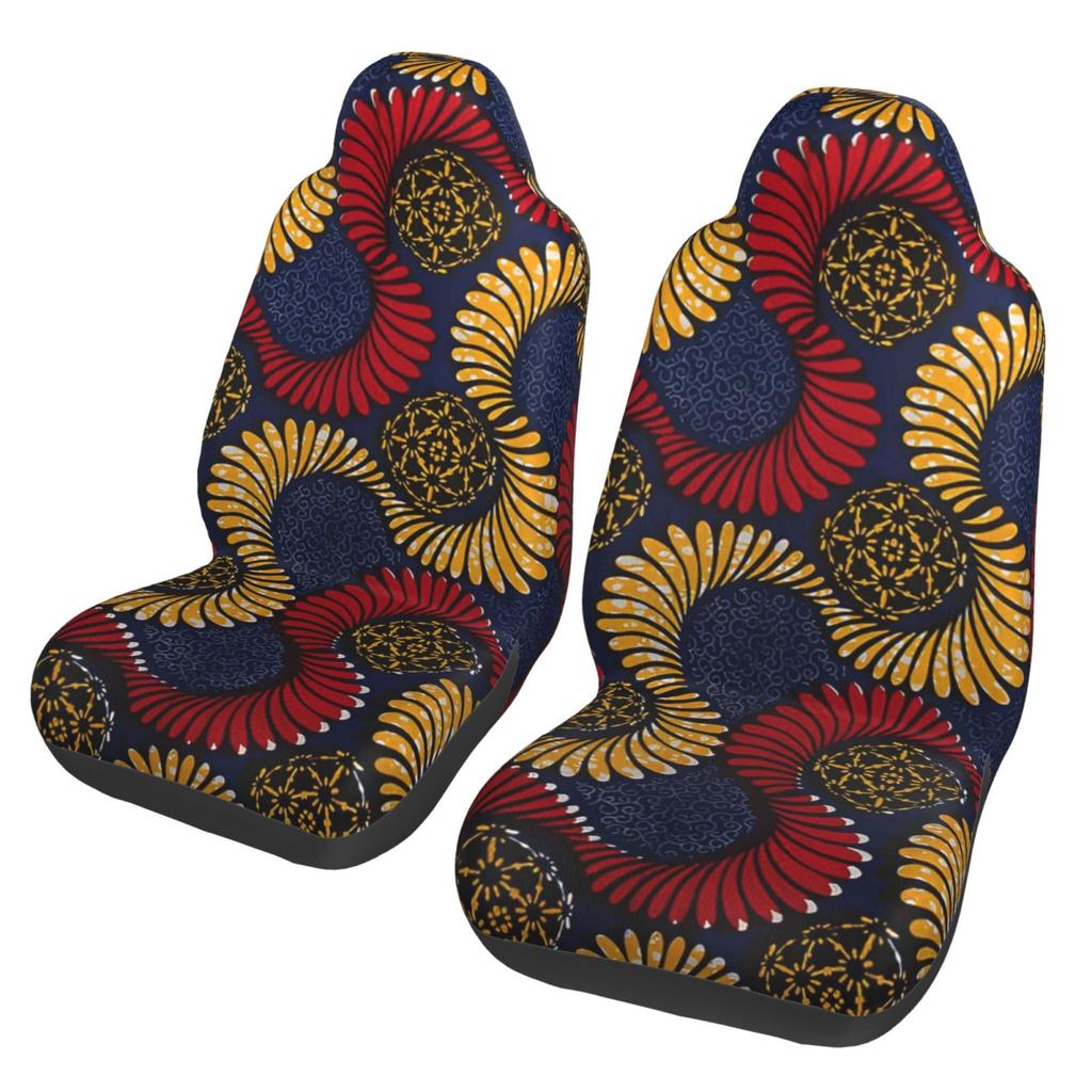 Serpent African Ankara Print 2 Pieces Covers Front Car Seat Universal Protector Cushion Cover Saddle Comfort Covers Fit Most Car