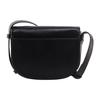 New MICHAEL KORS Hally Leather Saddle Bag Crossbody Shoulder Bag Women's Black 32F1G2HC1L-001