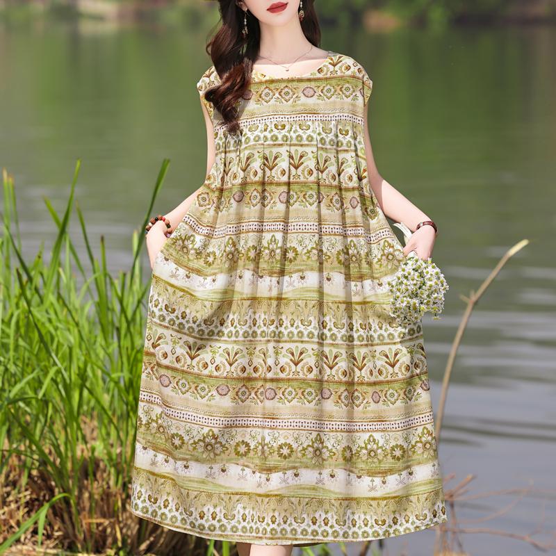 Robe d'été Vintage grande taille pour femme, surdimensionnée, ample, sans manches, décontractée, élégante, longue