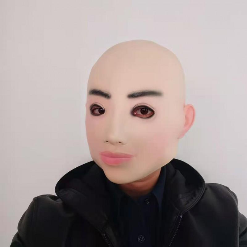 Realistic Bald Head Mask Men Halloween Party Cosplay Costume Accessory Latex Full