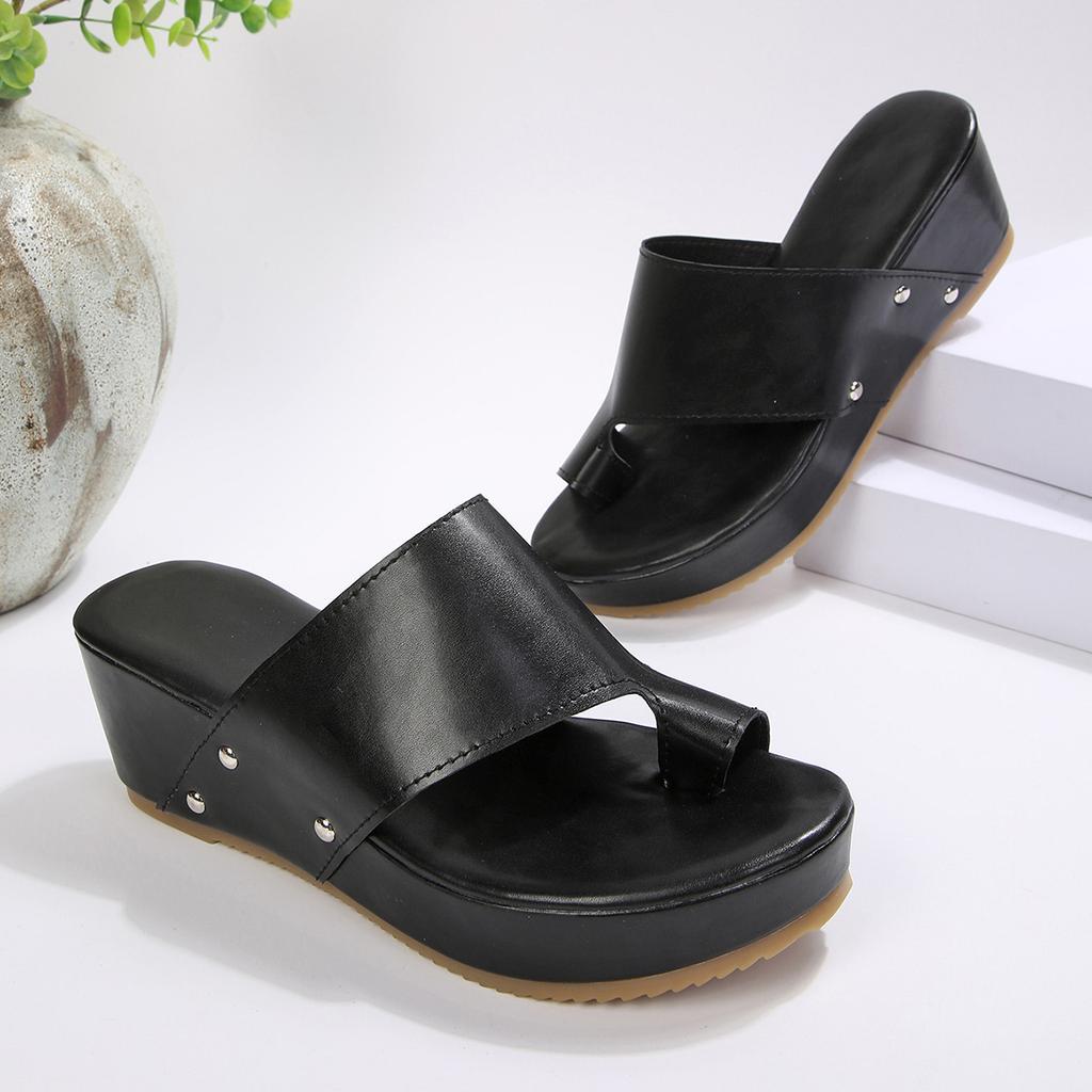 Lederslipper, Keilslipper, Hausschuhe, elegantes Temperament, Hausschuhe Übergröße