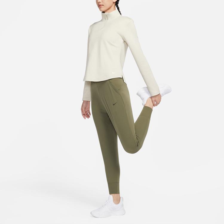 Nike Solid Color Tight Fit Casual Sports Pants Women Bottoms Green CU4612-222