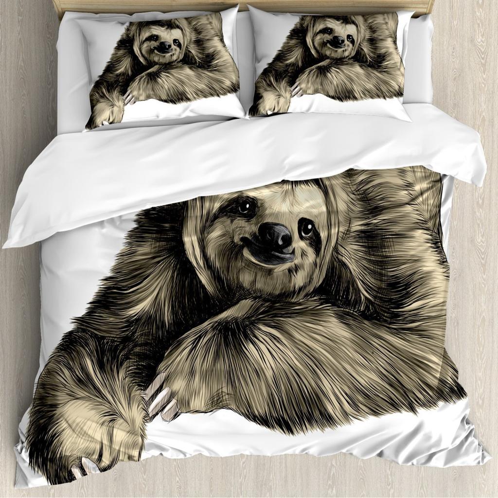 Sloth Starry Sky Duvet Set Three-Piece Children'S Room Decorative Bedding Set