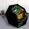 1pc Rat finks Automatic Opening/Closing Umbrella with Convenient Three-Fold Design, 8 Iron Ribs - for Outdoor Daily UseA04