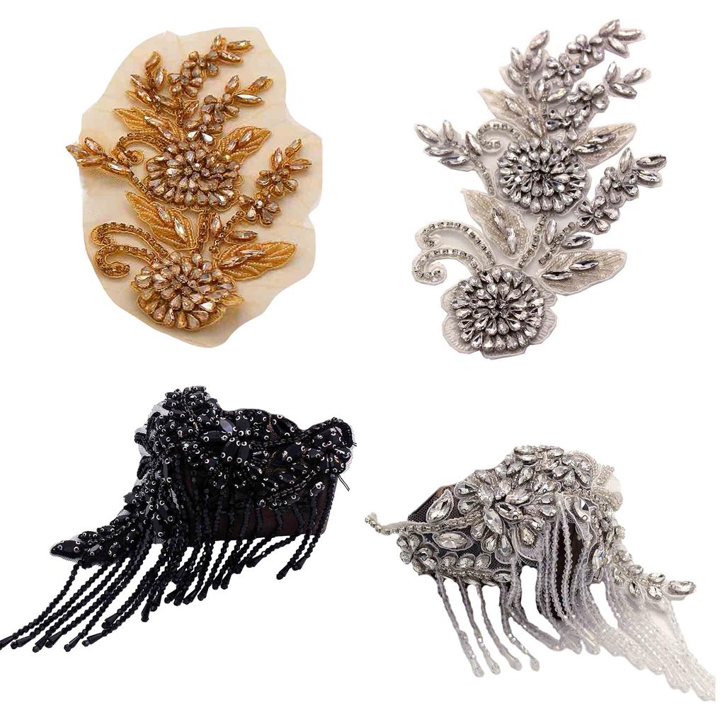 British Style Handmade Shoulder Jewelry Tassel Rhinestones Epaulettes Clothing Accessories Epaulet Shoulder Brooches