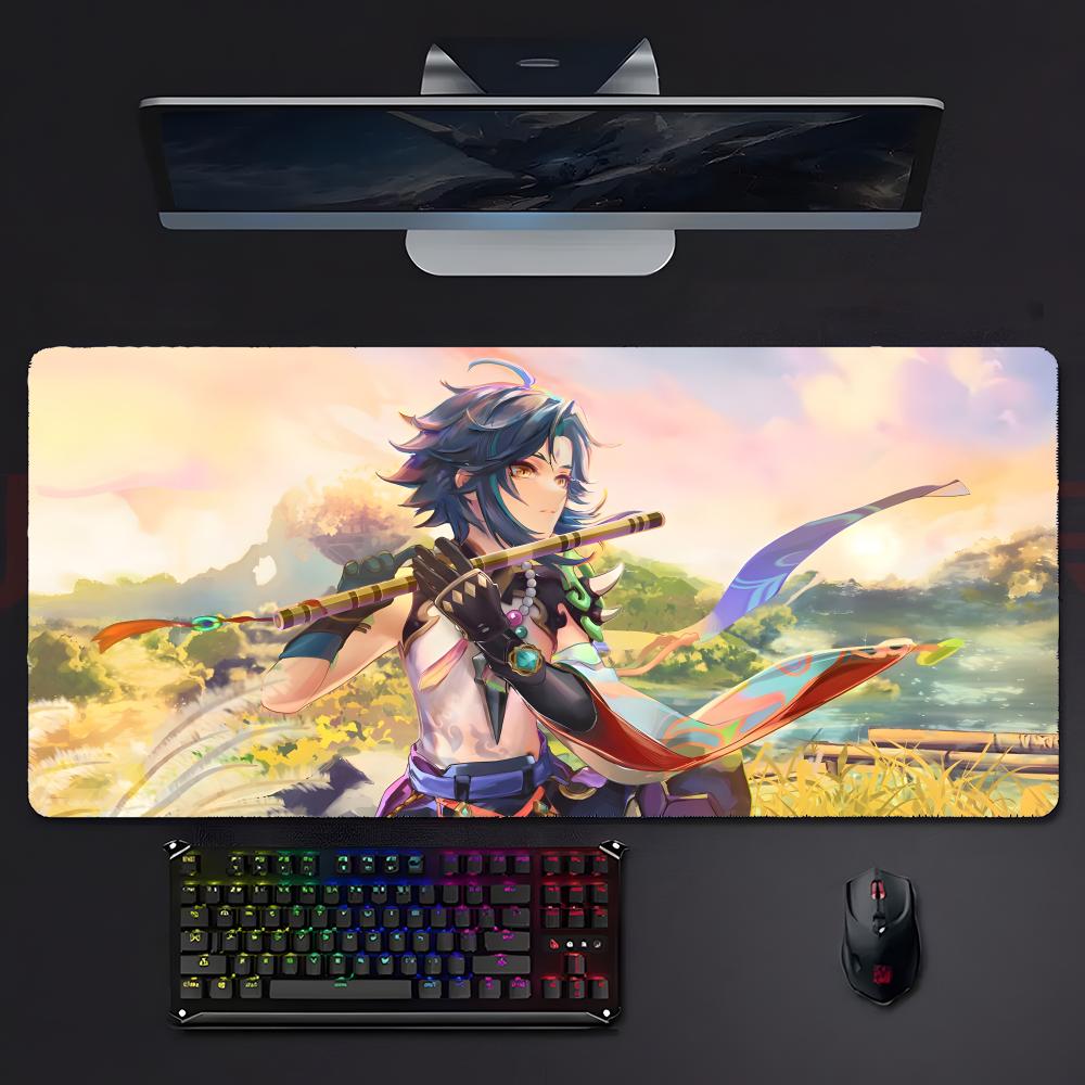 Genshin Impact Cool Xiao Mouse Pad Large Gaming Mousepad With Stitched Edges Thickened Desk Mat Pc