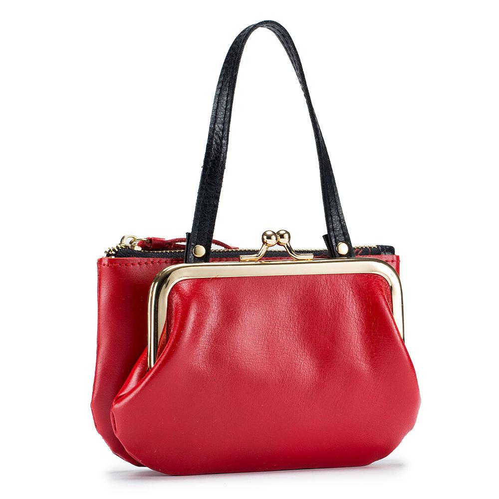 New Retro Creative Storage Gold Bag Japanese Handmade Change Bag Mini Double-layer Clip Bag Coin Bag