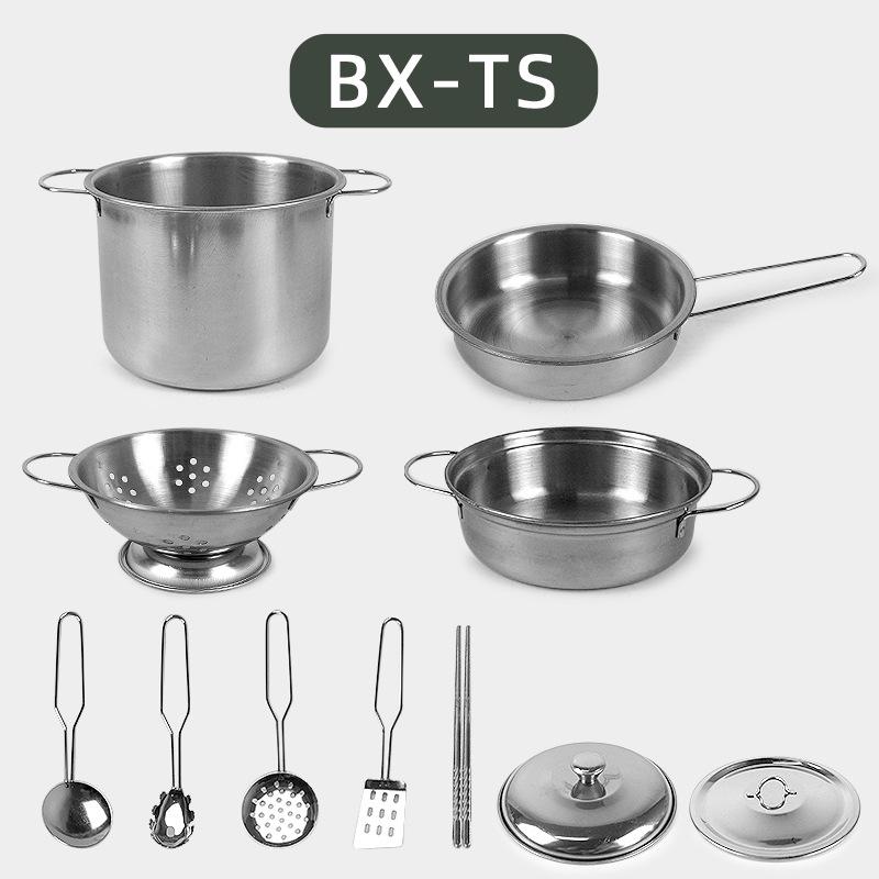 Kids  Stainless Steel Pretend Play Kitchen Set - Rice Cooker & Cooking Simulation Toys for Boys and Girls