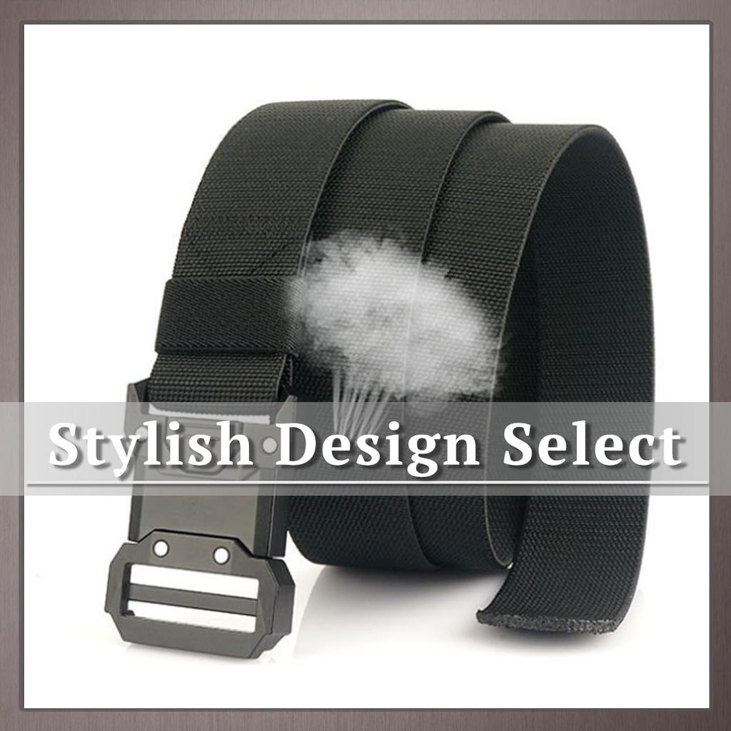 One Limitation Tactical Elastic Quick Release Belt for Work and Military BP636 One-Touch Use, Men's (Black)