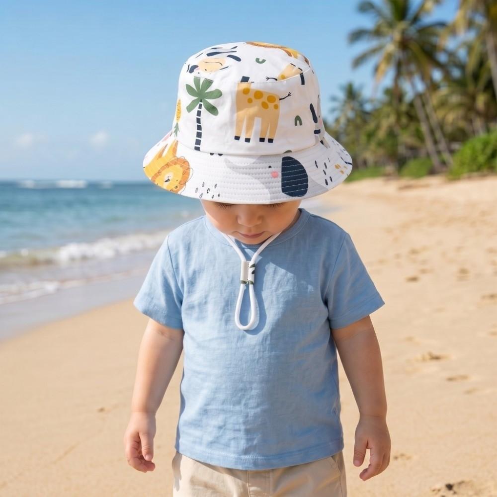 Breathable Bucket Fisherman Hat Cartoon Design Panama Hat Soft Baby Sun Bonnet Toddler
