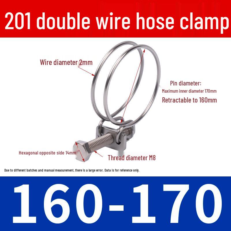 Doppeldraht-Schlauchschelle aus Edelstahl für Feuer-, Wasser-, Gasleitungen - Verdickt