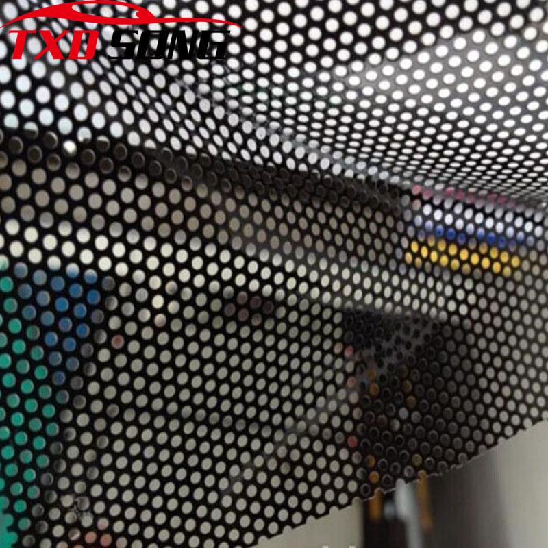 53cmx300cm Czarna Folia Siatkowa Perforowana 'Oko Muchy' Jednokierunkowa Wizja Naklejka na Reflektor Samochodu Skutera Motocykla Światło Tylne