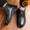 Snow boots winter velvet thickened high-top warm Martin boots non-slip dad cotton boots thick-soled leather boots