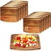 10 Pack Acacia Wood Cutting Boards for Laser Engraving, Wooden Dinner Plates with Groove, Chopping and Charcuterie Boards